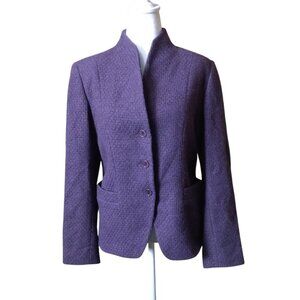 Paul Stuart Women's Size 10 Purple Cashmere Button Front Blazer Italy Vintage